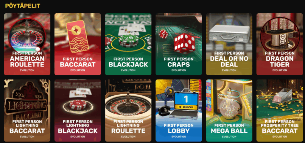 Pöytäpelit 24Casino Suomi