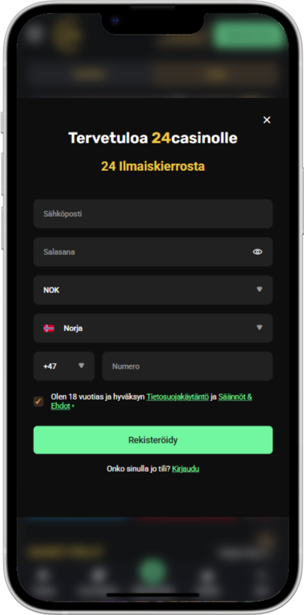 Tilin Rekisteröiminen ja Tallettaminen 24Casino Suomi